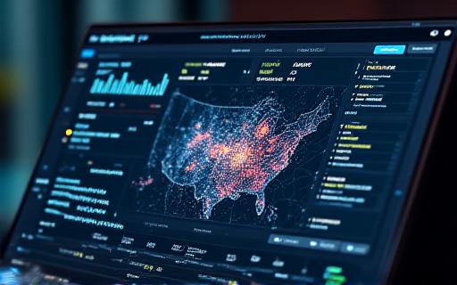 Analytics dashboard showing real-time user movement and engagement data on a map