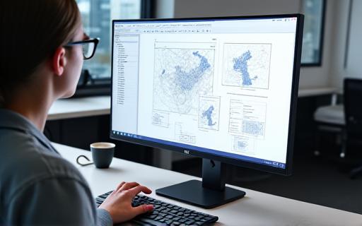 UX designer working on wireframes for an interactive map interface